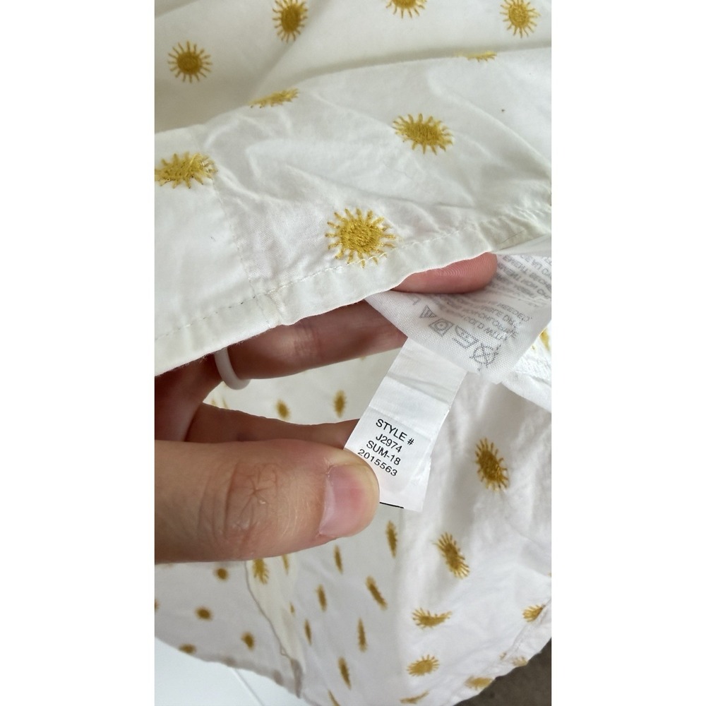 Madewell Sun Embroidered White & Yellow Courier Oversized Blouse Top Shirt S Sun - Picture 8 of 12